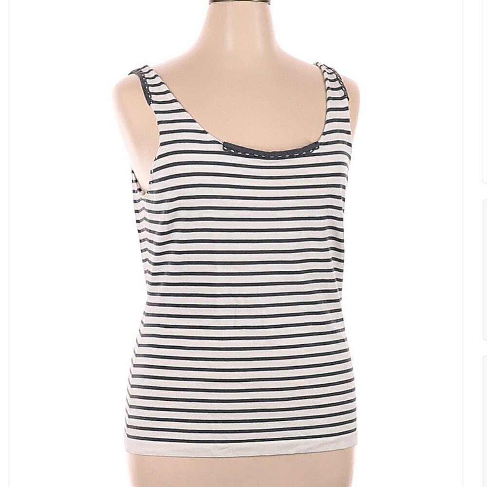 ISCHIKO Gray & White Dressy Tank Top Size 14 (5)